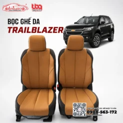 Bọc ghế da xe Chevrolet Trail Balzer màu nâu đen