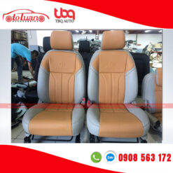 Bọc ghế da Innova 2013 phối màu kem vàng