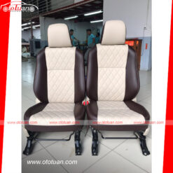 Bọc ghế da Mitsubishi Outlander trắng nâu