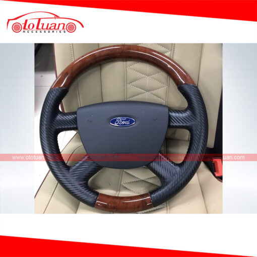 Khâu da vô lăng + Sơn giả gỗ Ford Transit