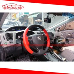 Khâu da vô lăng và ốp carbon xe Honda Civic 2015