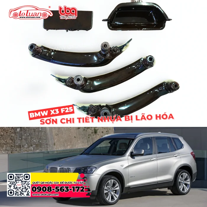 Sơn tay nắm cửa nội thất xe BMW X3 F35 (màu gỗ đen)