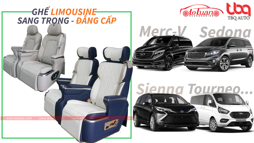Ghế Limousine cho xe Kia Sedona Mercedes V Class và xe TourNeo