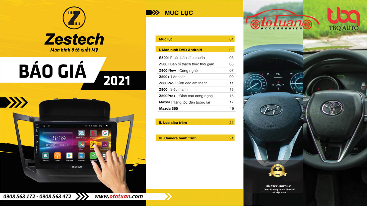 Báo giá màn hình dvd android Zestech 2021