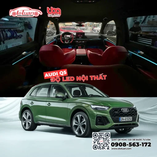 Độ đèn LED nội thất đổi màu cho xe Audi