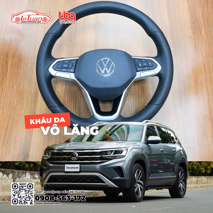 Khâu da vô lăng xe VW Teramont