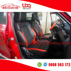 Bọc da ghế xe Suzuki Swift màu đen - đỏ