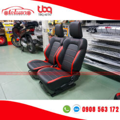 Bọc da ghế xe Suzuki Swift màu đen - đỏ