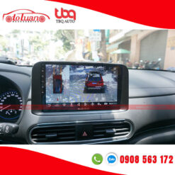 Hyundai Kona lắp màn hình android Elliview S4 liền camera 360