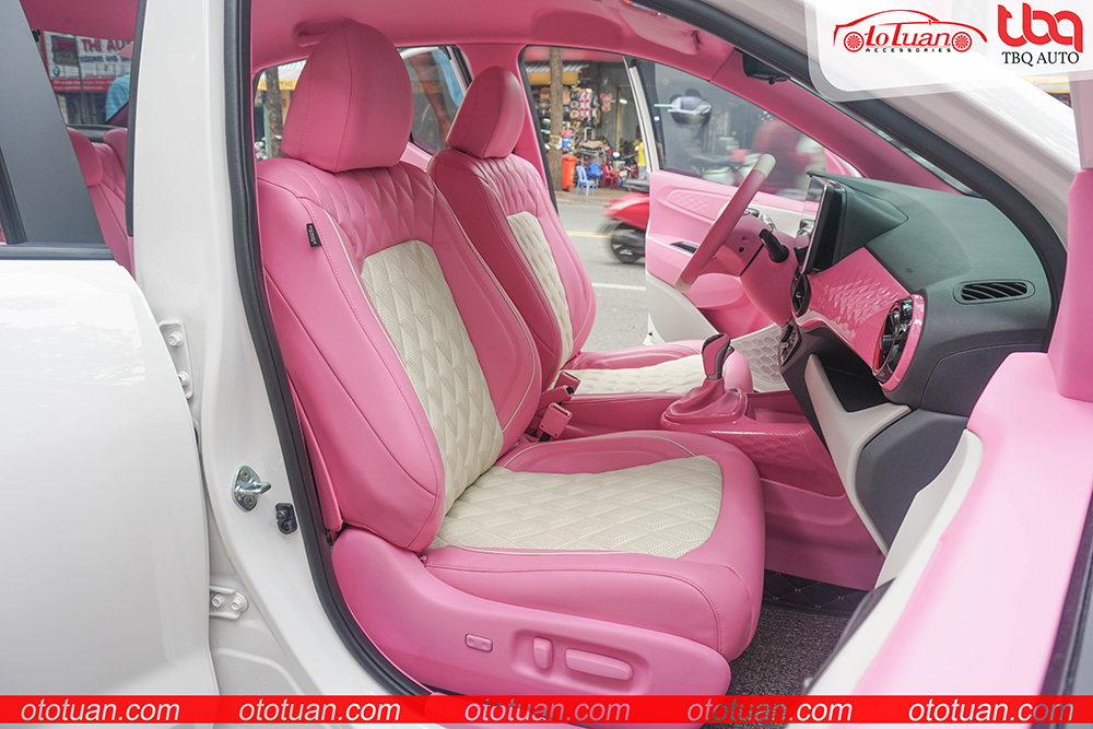 Hyundai Grand i10 sử dụng chất liệu da Nappa công nghiệp màu hồng