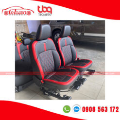 Bọc áo da ghế Ford Ranger 2023 XL, XLS, XLT màu đỏ đen