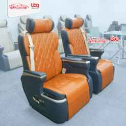 Ghế VIP Limousine màu xanh phối màu da bò