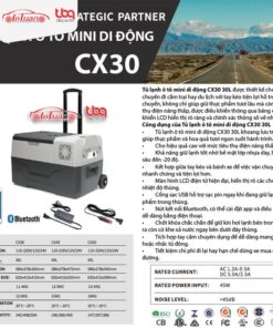 Tủ lạnh mini ô tô điện 12V 2 ngăn di động mã CX30