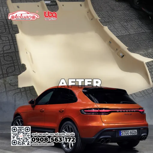 Trần nỉ xe Porsche Macan sau khi được phục hồi