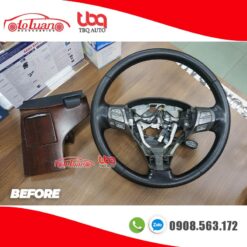 Khâu da vô lăng và sơn nhúng ốp gỗ nội thất Toyota Venza