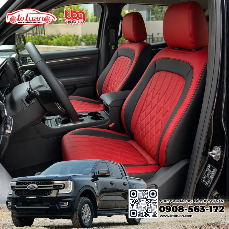 Bọc ghế da Ford Ranger XLS 2026 phong cách MayBach