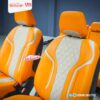Bọc ghế da Ford Everest màu cam trắng