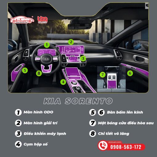 Dán PPF nội thất xe Kia Sorento