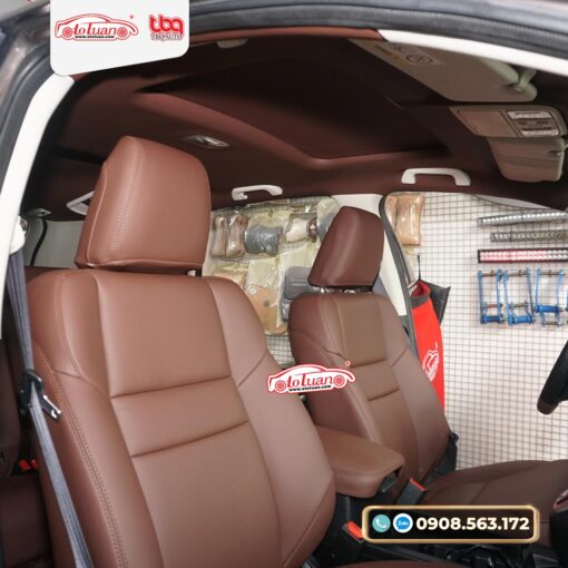 Honda CRV 2014 bọc lại ghế da màu nâu