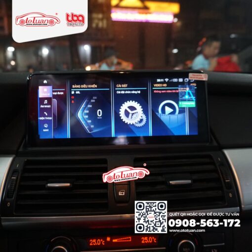 BMW X6 (E71) lắp màn hình android 10.25inch 2 hệ điều hành