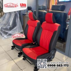 Bọc nệm ghế da xe Toyota Avanza Veloz màu đỏ phối đen