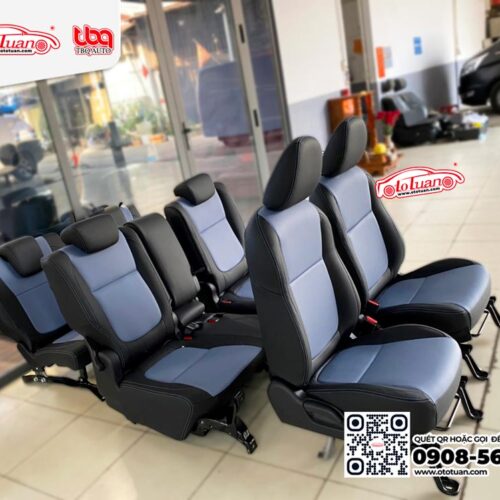 Nệm ghế da xe Xpander màu xanh navy phối đen