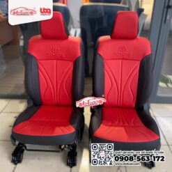 Bọc nệm ghế da xe Toyota Avanza Veloz màu đỏ phối đen