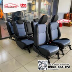 Nệm ghế da xe Xpander màu xanh navy phối đen