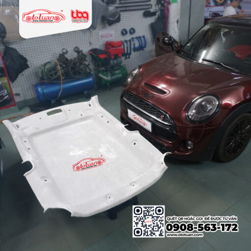Mini Cooper S F55 bọc lại trần da lộn mới