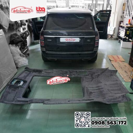 Bọc trần da lộn cho xe Land Rover Autobiography