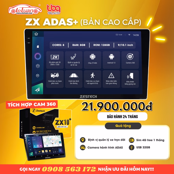 Màn hình android Zestech ZX ADAS+ cao cấp