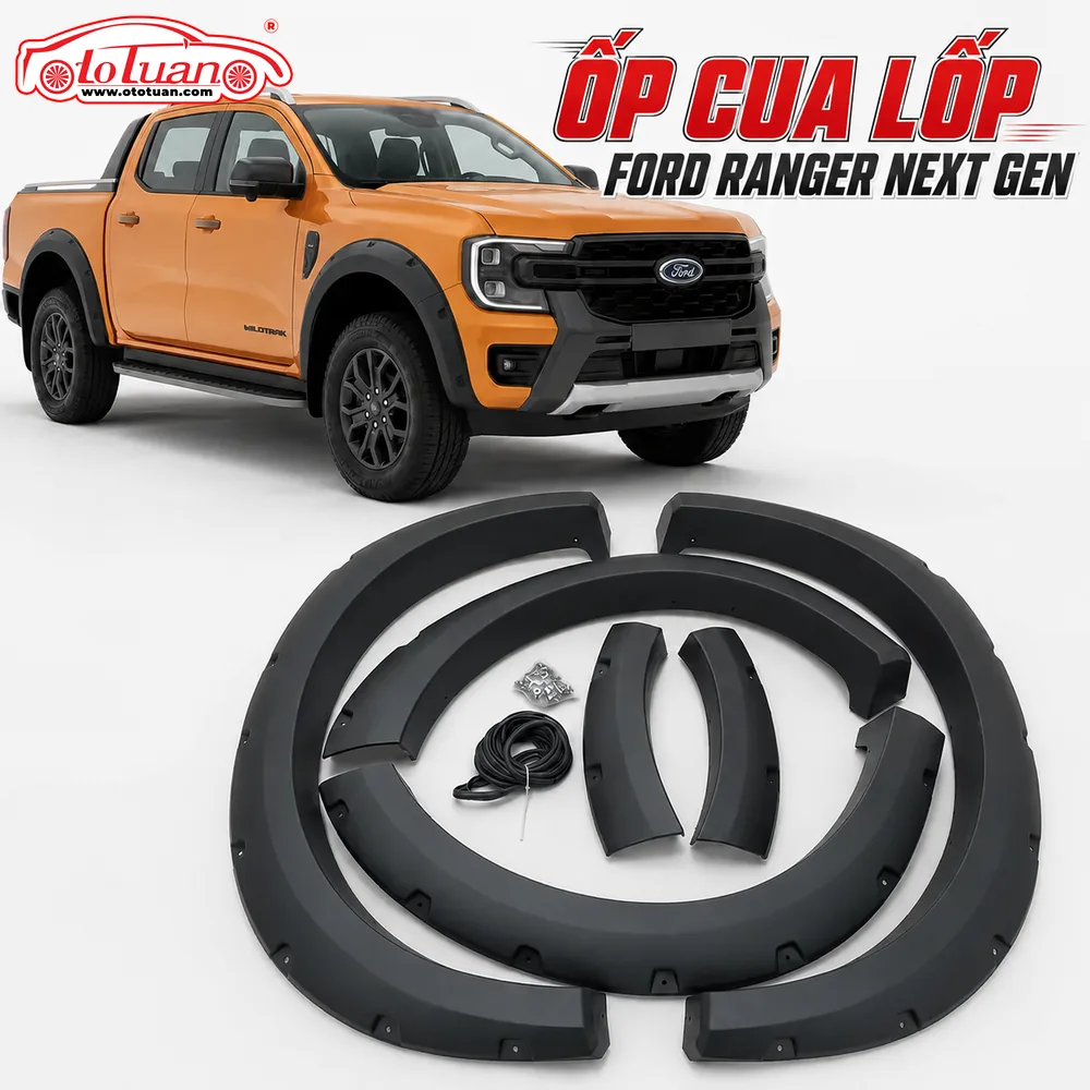 Ốp cua lốp Ford Ranger Nextgen 2023 có đinh Ốp cua lốp Ford Ranger Nextgen 2023 có đinh