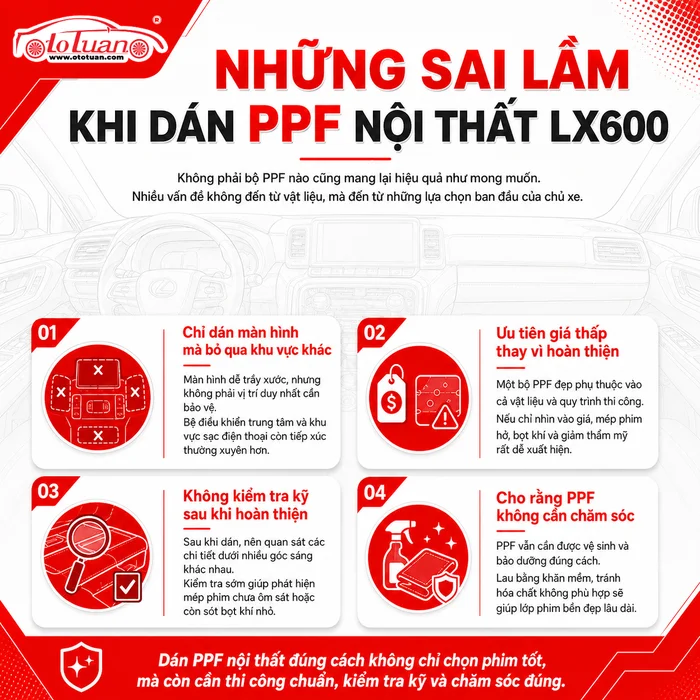 Những sai lầm khi dán nội thất Lexus LX600