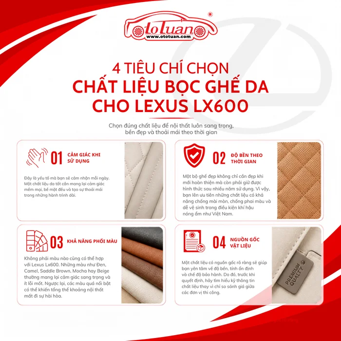 4 Tiêu chí trọn chất liệu bọc ghế da