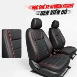 Bọc ghế xe Hyundai Accent đen viền đỏ