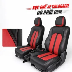 Bọc ghế xe Colorado đỏ phối đen