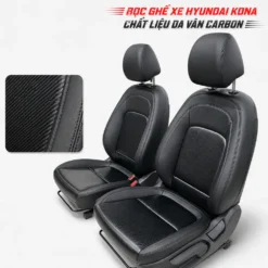 Bọc ghế xe Hyundai Kona chất liệu da vân carbon