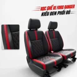 Bọc ghế xe Ford Ranger kiểu đen phối đỏ