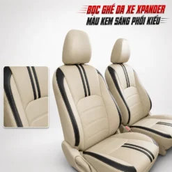 Bọc ghế da xe Xpander màu kem sáng phối kiểu