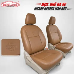 Bọc ghế da xe Nissan Navara màu nâu