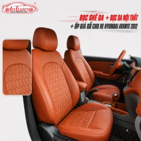 Bọc ghế da + bọc da nội thất + ốp giả gỗ cho xe Hyundai Avante 2012