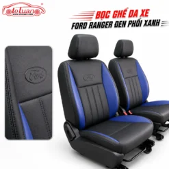 Bọc ghế da xe Ford Ranger đen phối xanh
