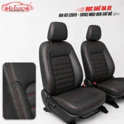 Bọc ghế da xe Kia K3 (2013 - 2016) màu đen chỉ đỏ
