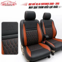 Bọc ghế da xe Fortuner 2009 - 2015 may quả trám kiểu lục giác