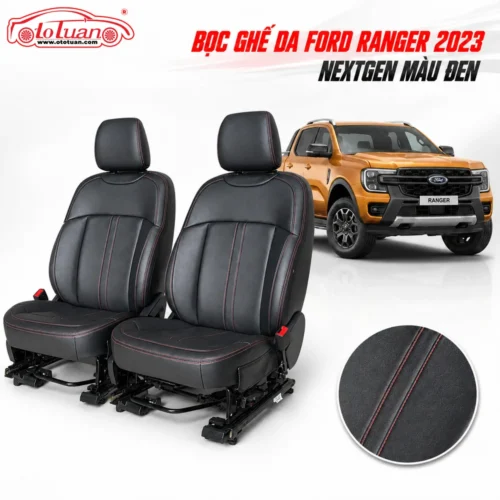 Bọc ghế da xe Ford Ranger 2023 Nextgen màu đen