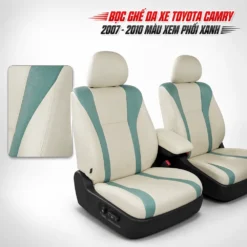 Bọc ghế da xe Toyota Camry 2007 - 2010 màu xem phối xanh