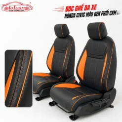 Bọc ghế da xe Honda Civic màu đen phối cam