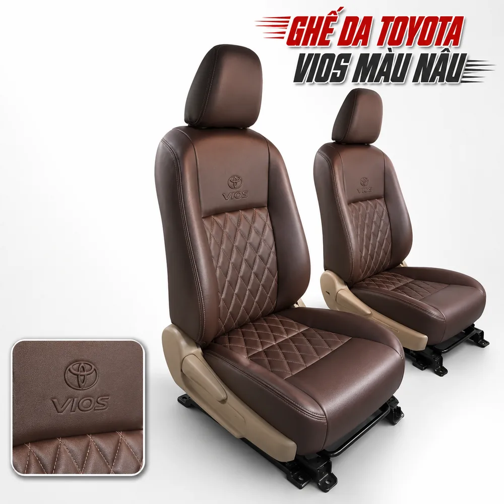 Ghế da Toyota Vios màu nâu Ghế da Toyota Vios màu nâu