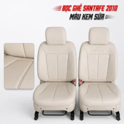 Bọc ghế Santafe 2010 màu kem sữa