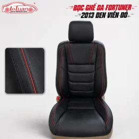 Bọc ghế da Fortuner 2013 đen viền đỏ